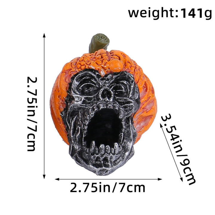 Halloween Skull Pumpkin Resin Decor for Spooky Displays