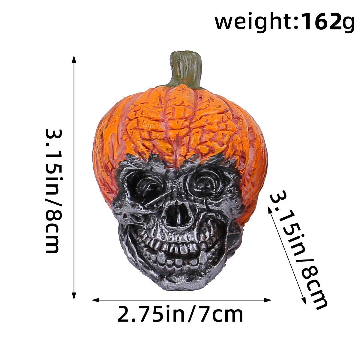 Halloween Skull Pumpkin Resin Decor for Spooky Displays