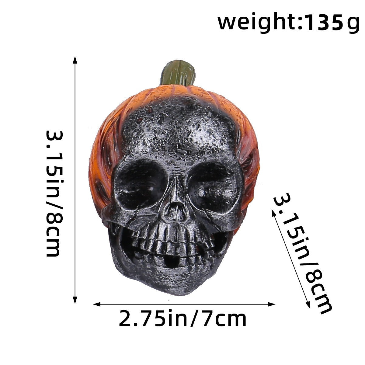 Halloween Skull Pumpkin Resin Decor for Spooky Displays