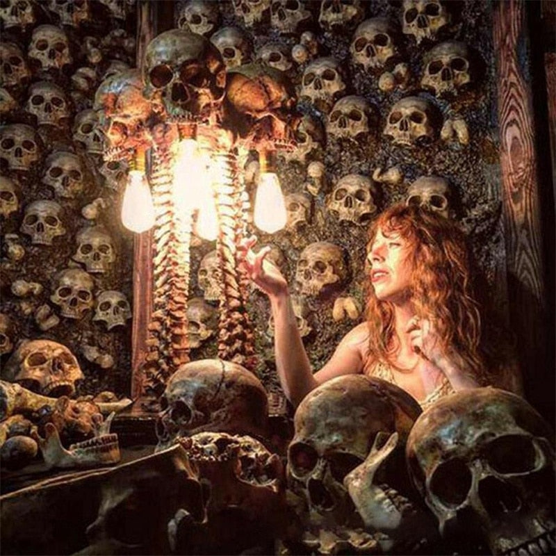 Skull Skeleton Lamp — Gothic Ambient Halloween Decor