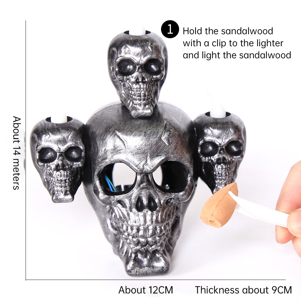 Halloween Skull Lamp with Eerie Green Smoke Effect