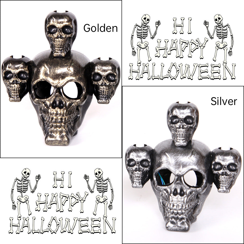 Halloween Skull Lamp with Eerie Green Smoke Effect