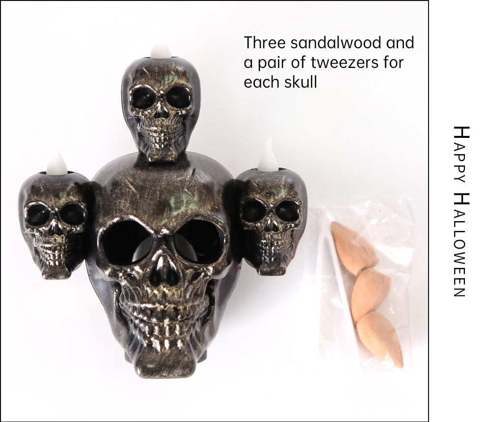 Halloween Skull Lamp with Eerie Green Smoke Effect