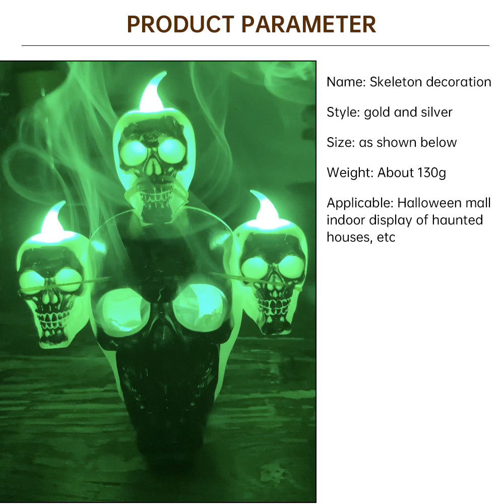 Halloween Skull Lamp with Eerie Green Smoke Effect