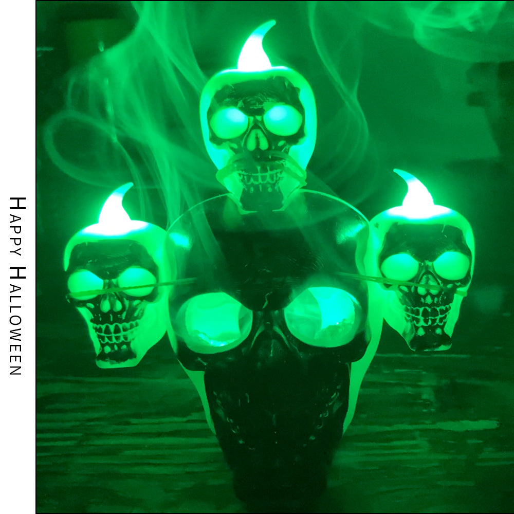 Halloween Skull Lamp with Eerie Green Smoke Effect