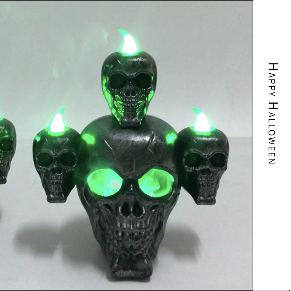 Halloween Skull Lamp with Eerie Green Smoke Effect
