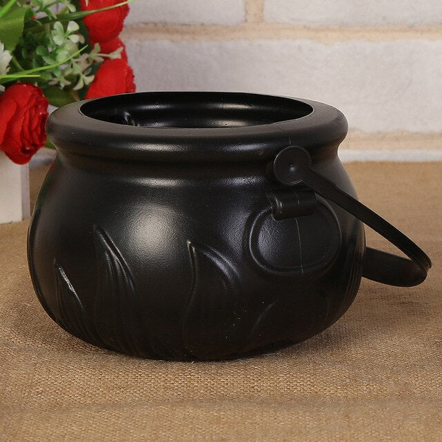 Halloween Cauldron Candy Bucket for Spooky Party Décor