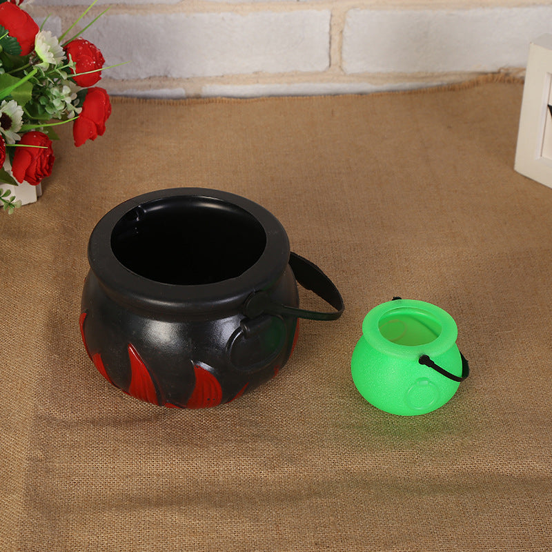 Halloween Cauldron Candy Bucket for Spooky Party Décor