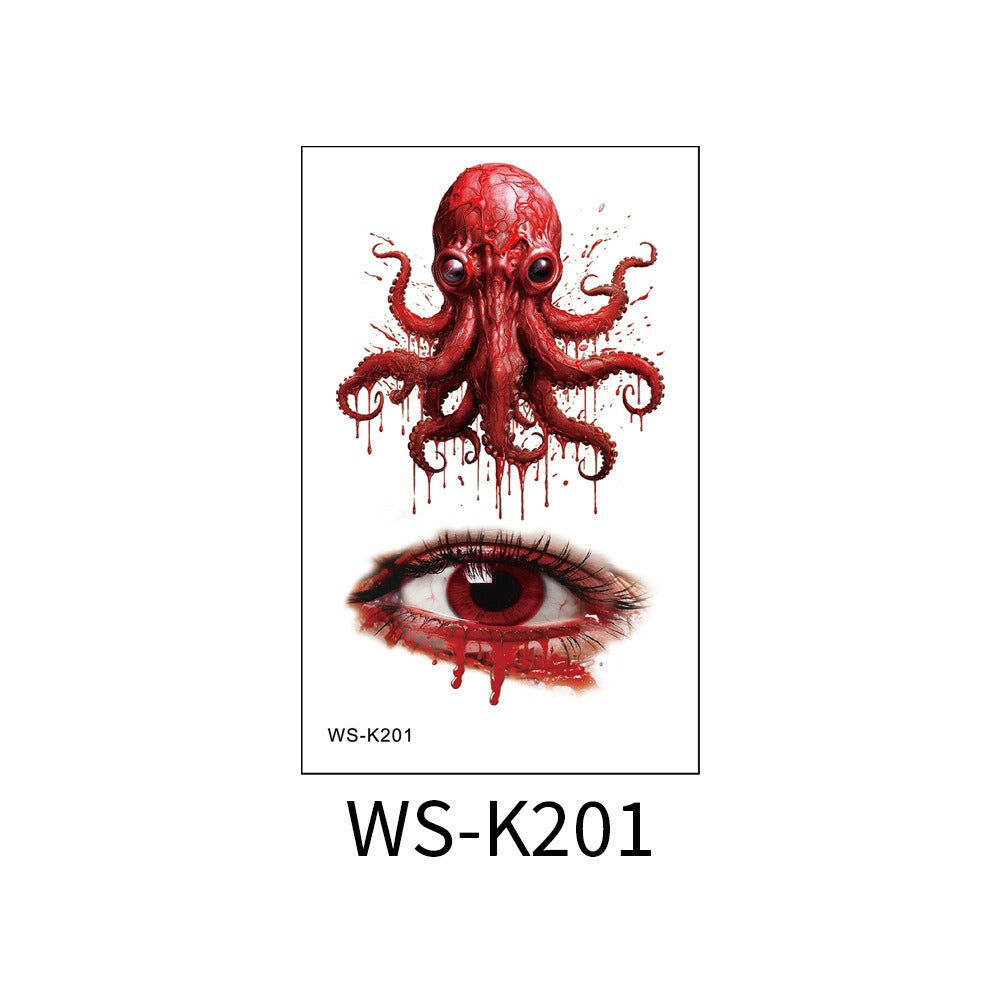 Temporary Horror Tattoo Stickers for Realistic Wounds
