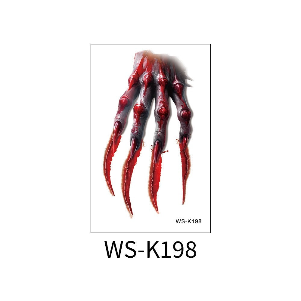 Temporary Horror Tattoo Stickers for Realistic Wounds