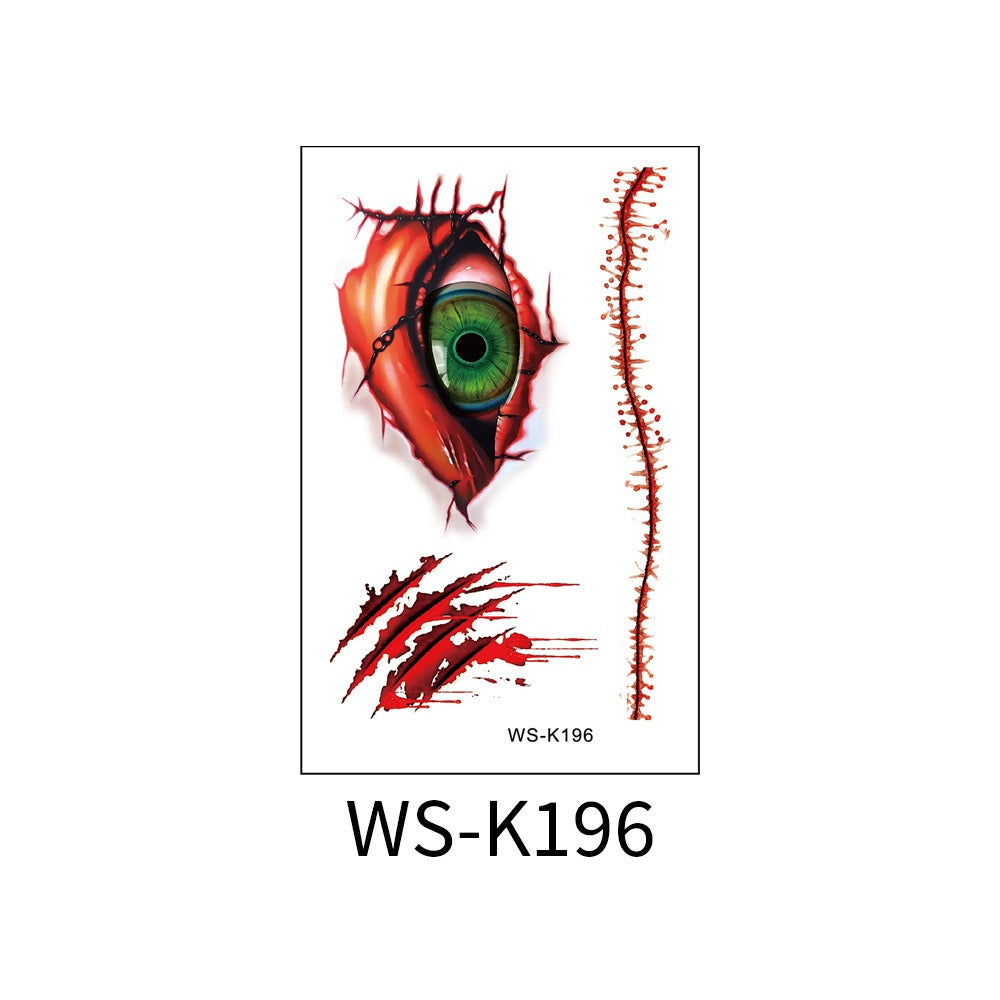 Temporary Horror Tattoo Stickers for Realistic Wounds