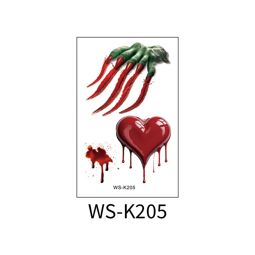 Temporary Horror Tattoo Stickers for Realistic Wounds