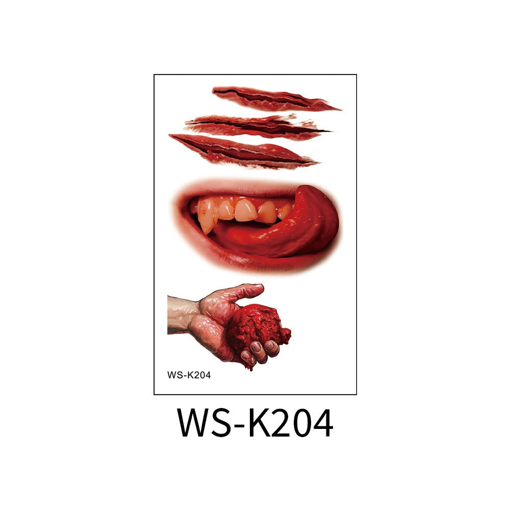 Temporary Horror Tattoo Stickers for Realistic Wounds