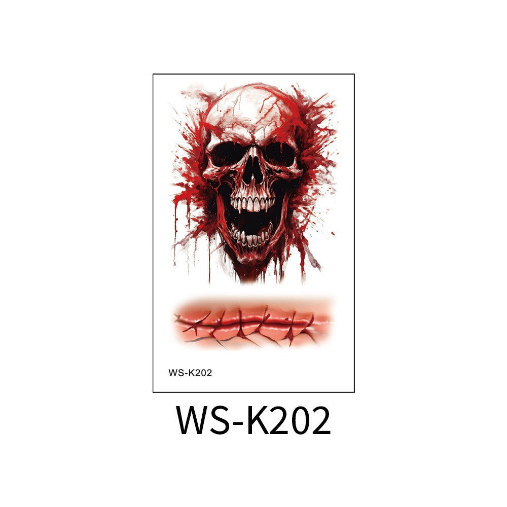 Temporary Horror Tattoo Stickers for Realistic Wounds