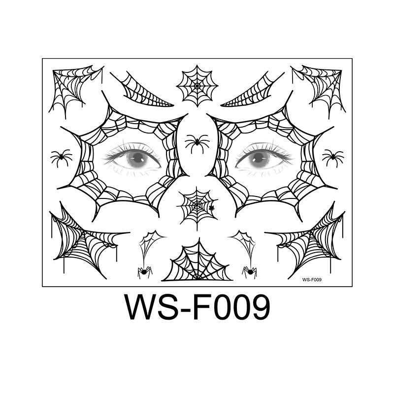 Halloween Face Tattoo Stickers – Spider Web Designs