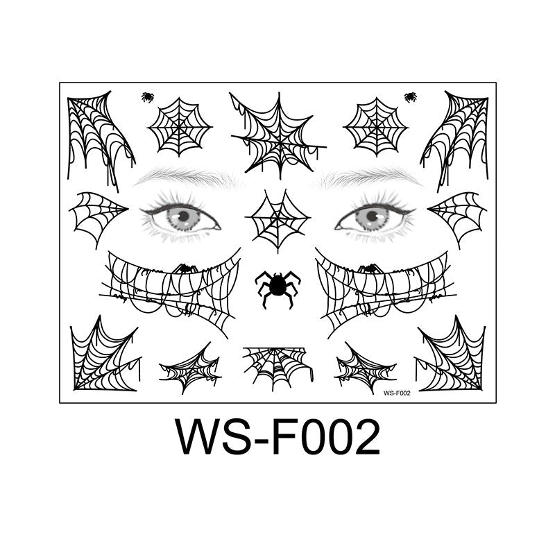 Halloween Face Tattoo Stickers – Spider Web Designs