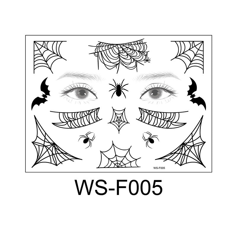 Halloween Face Tattoo Stickers – Spider Web Designs
