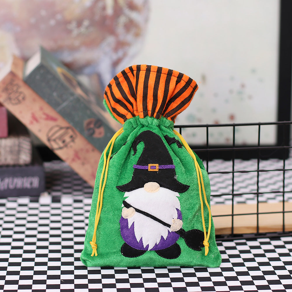 Halloween Embroidered Candy Gift Bags, 3-Piece Set