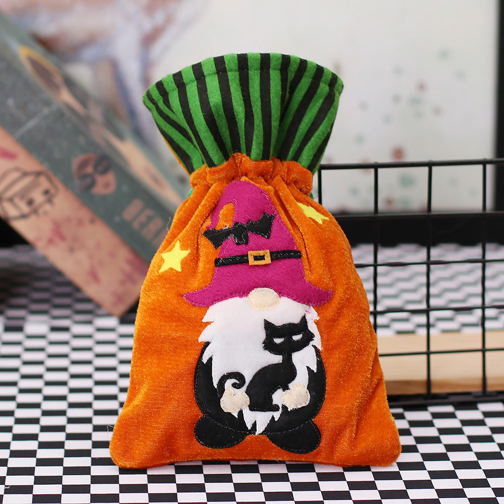 Halloween Embroidered Candy Gift Bags, 3-Piece Set