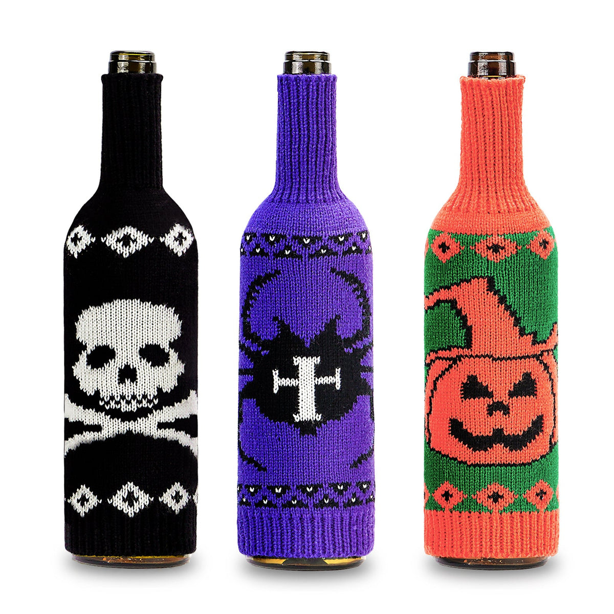 Halloween Wine Bottle Covers for Spooky Party Tables