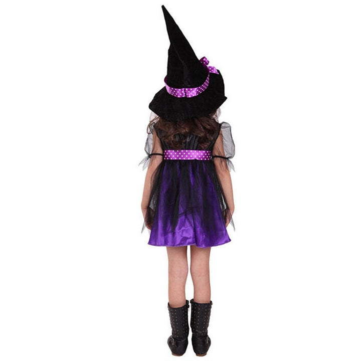 Children's Halloween Witch Costume Dress with Hat