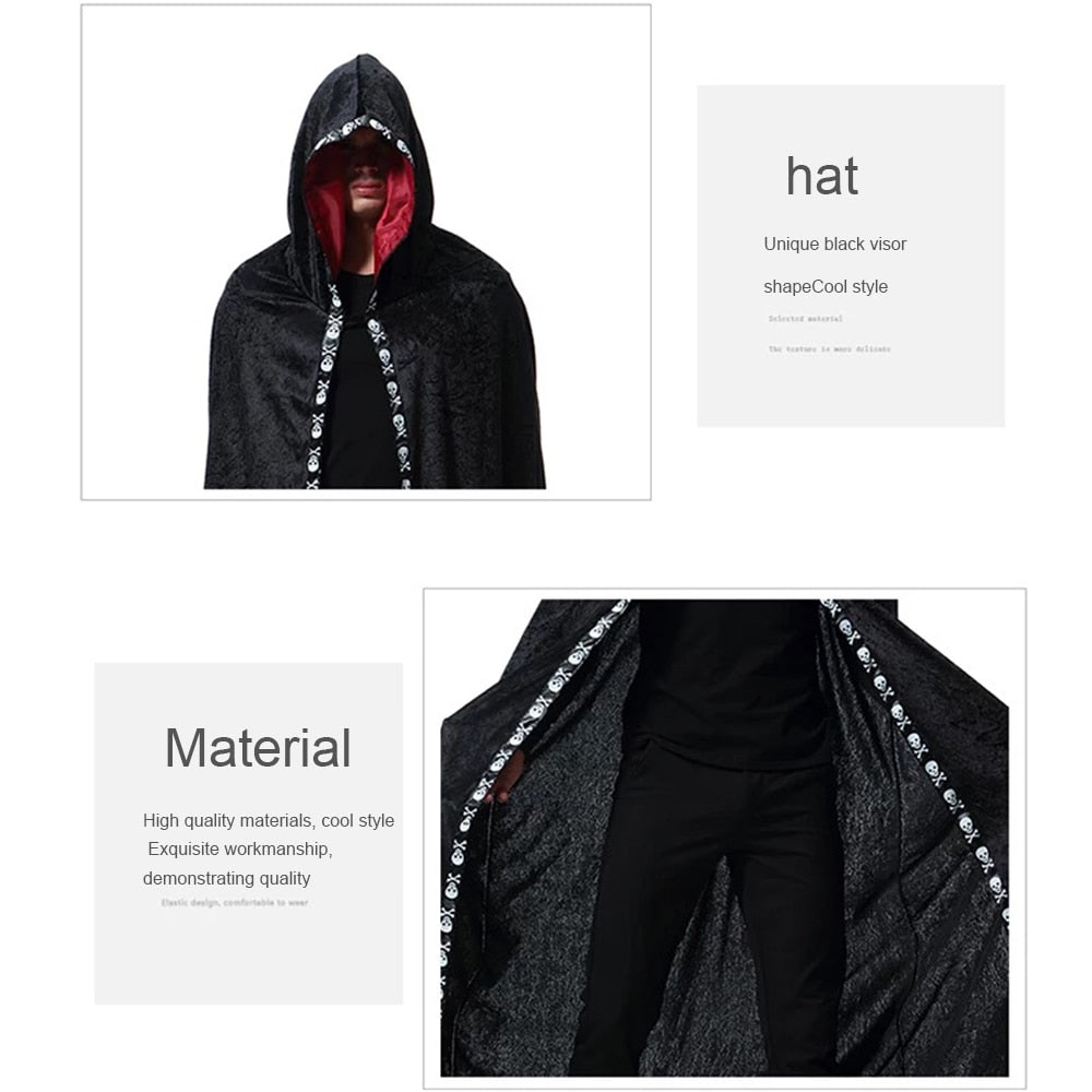 Halloween Hooded Cloak Costume for Vampire Wizard