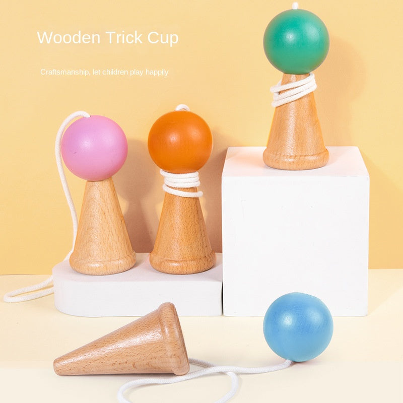 Wooden Skill Cup Toy for Hand-Eye Coordination Practice