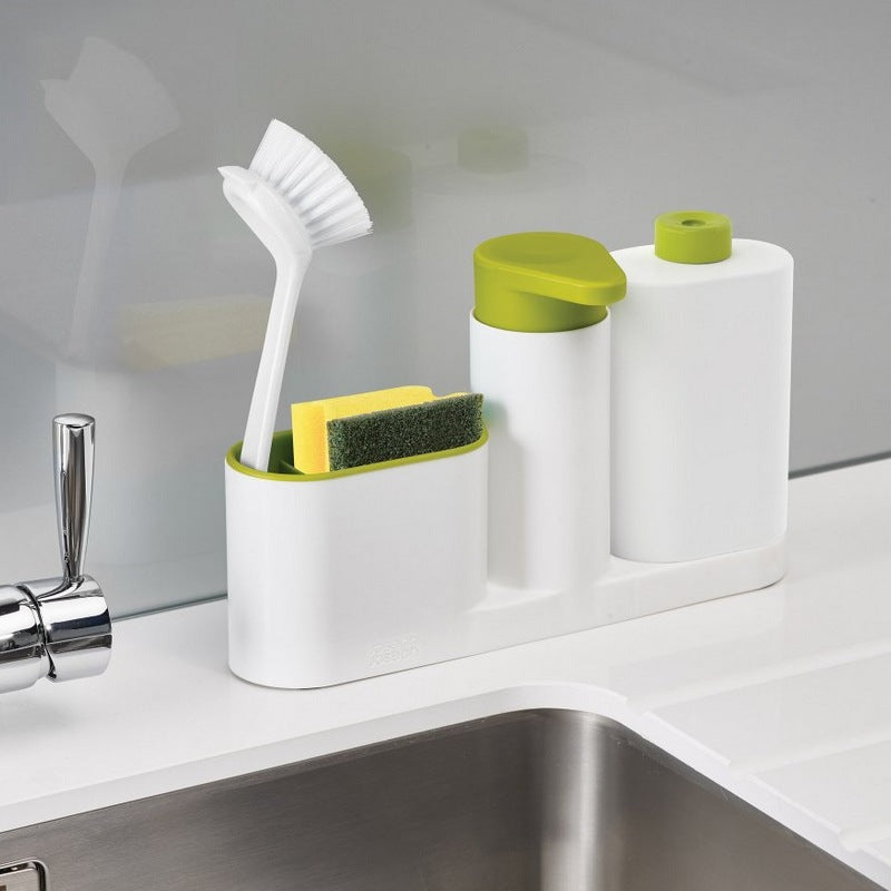 Kitchen Sink Soap Dispenser Set with Sponge Caddy & Brush