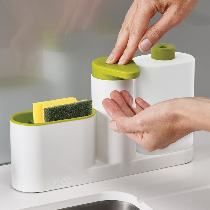 Kitchen Sink Soap Dispenser Set with Sponge Caddy & Brush