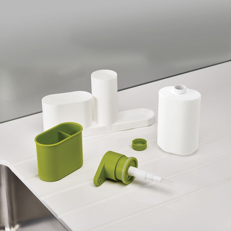 Kitchen Sink Soap Dispenser Set with Sponge Caddy & Brush