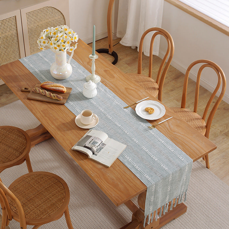 Hand-Woven Table Runner for Rustic Farmhouse Decor