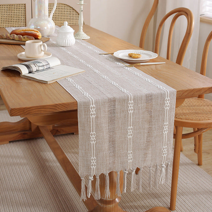 Hand-Woven Table Runner for Rustic Farmhouse Decor