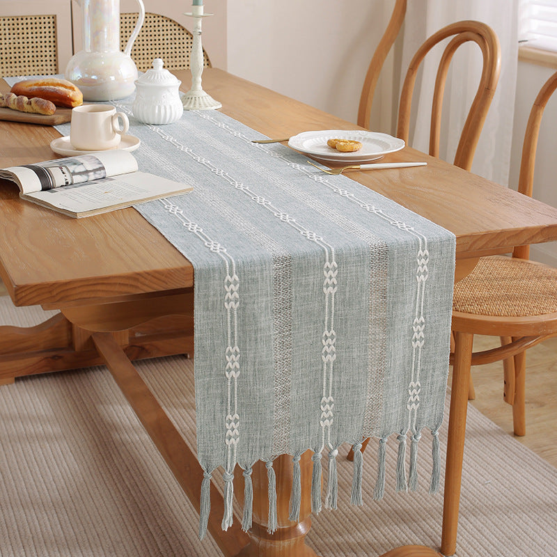 Hand-Woven Table Runner for Rustic Farmhouse Decor