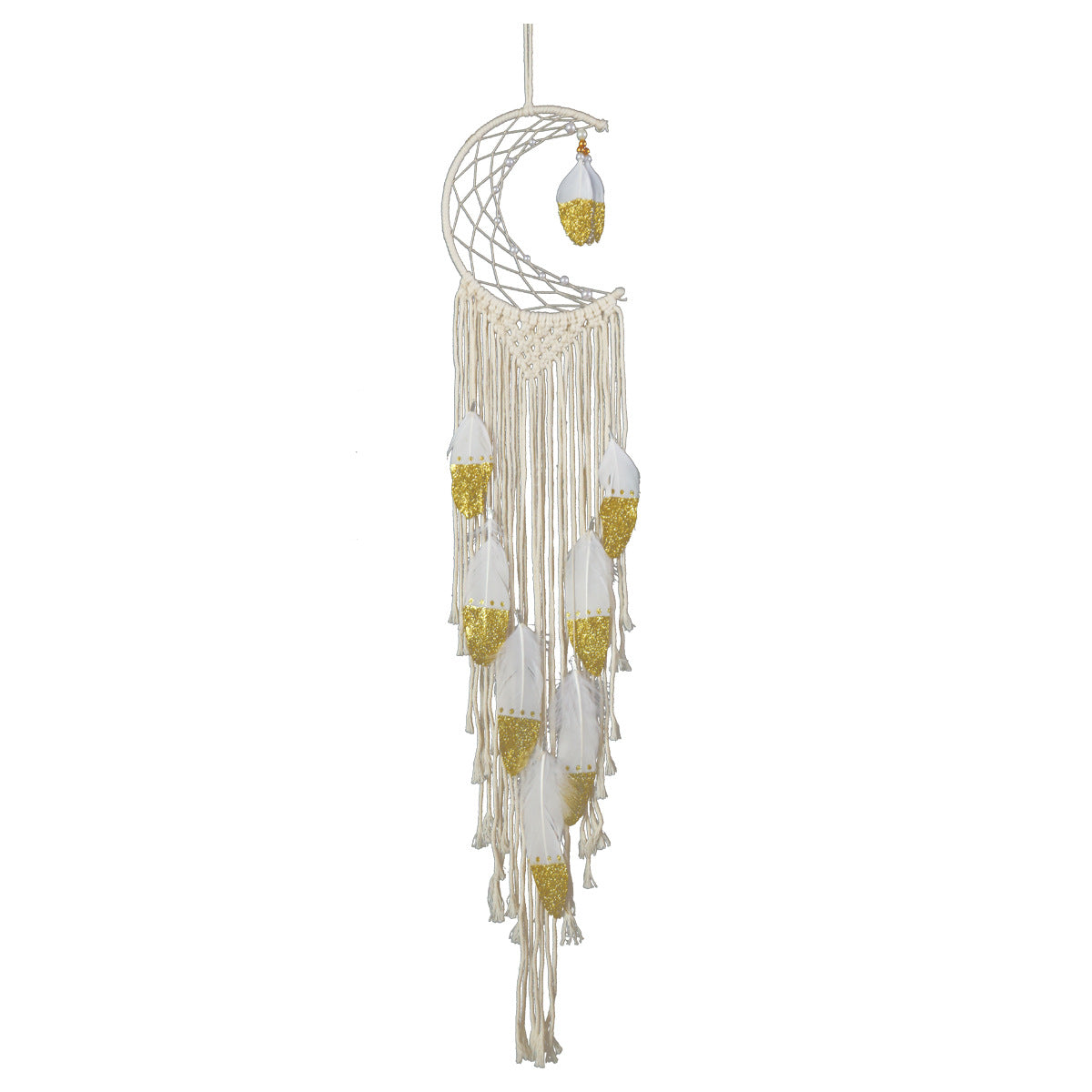 Boho Crescent Moon Wall Hanging for Cozy Dreamy Texture