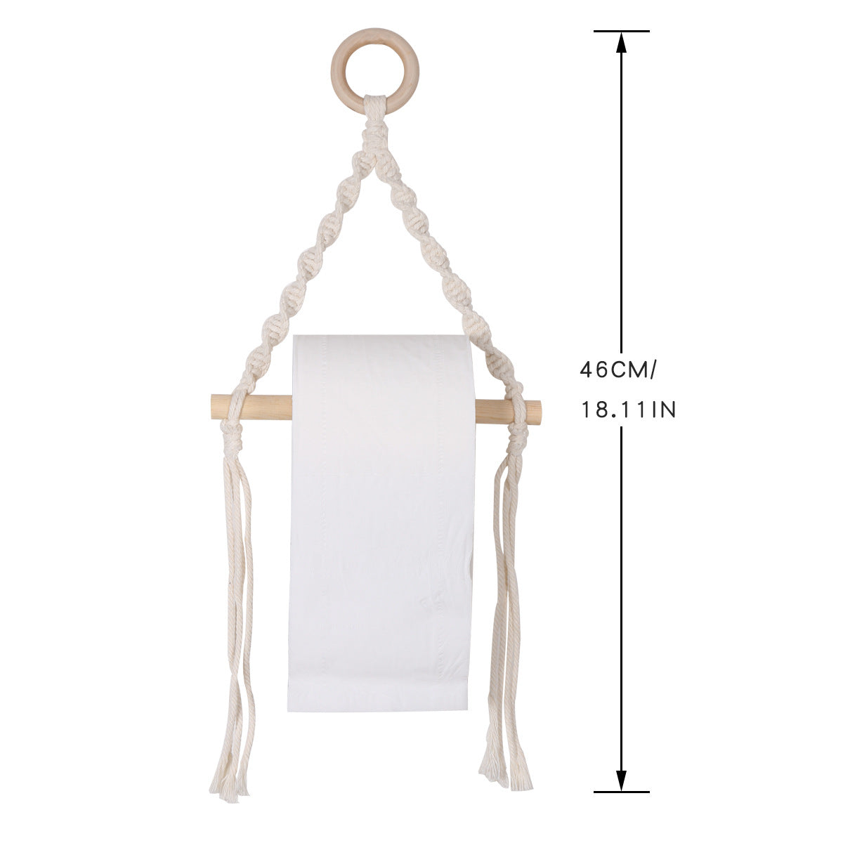 Woven Toilet Paper Holder No-Drill Bathroom Storage