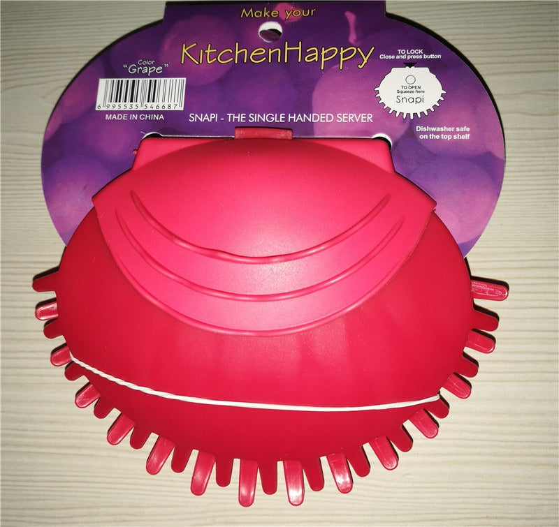 One-Handed Silicone Salad Clip for Bowls and Fruit Serving