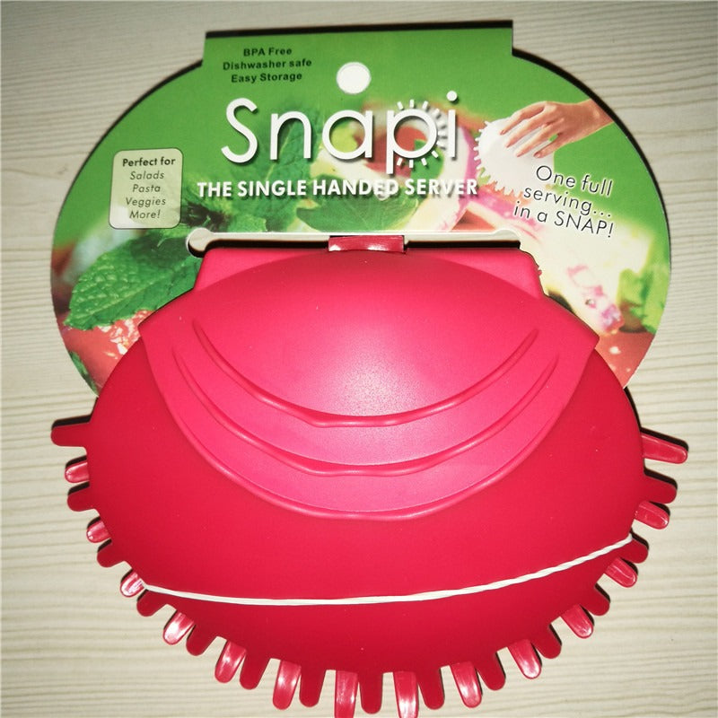 One-Handed Silicone Salad Clip for Bowls and Fruit Serving