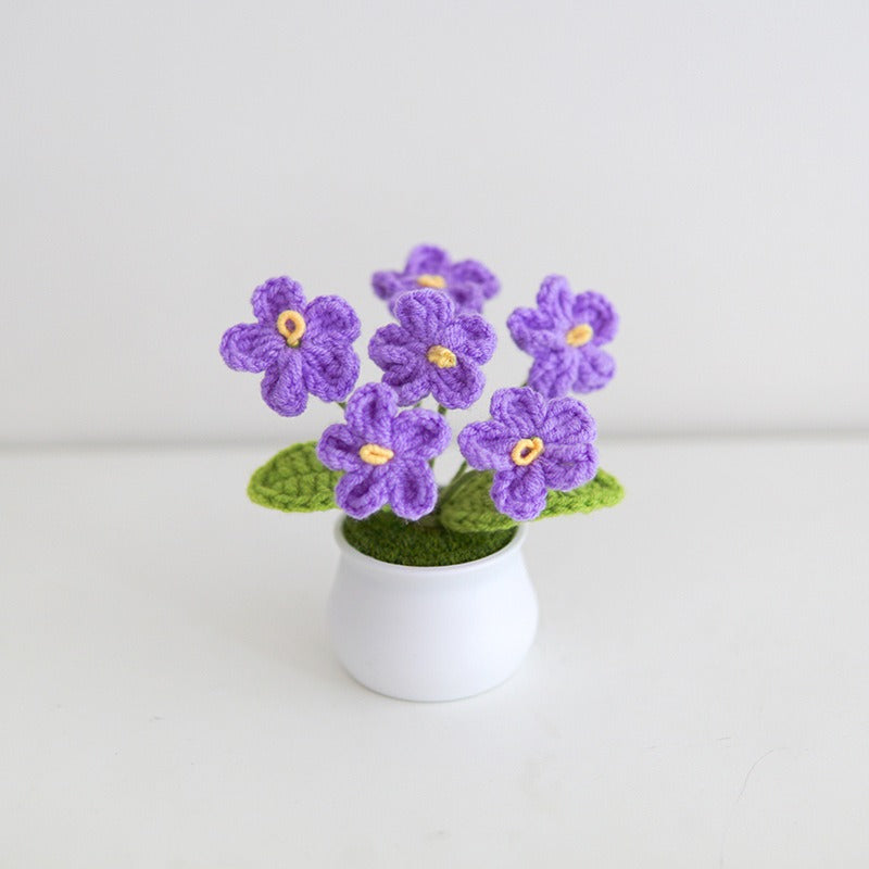 Crocheted Flower Pot Decor for Maintenance-Free Color