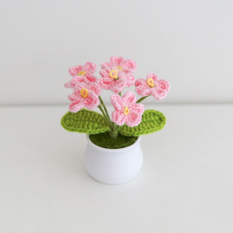 Crocheted Flower Pot Decor for Maintenance-Free Color