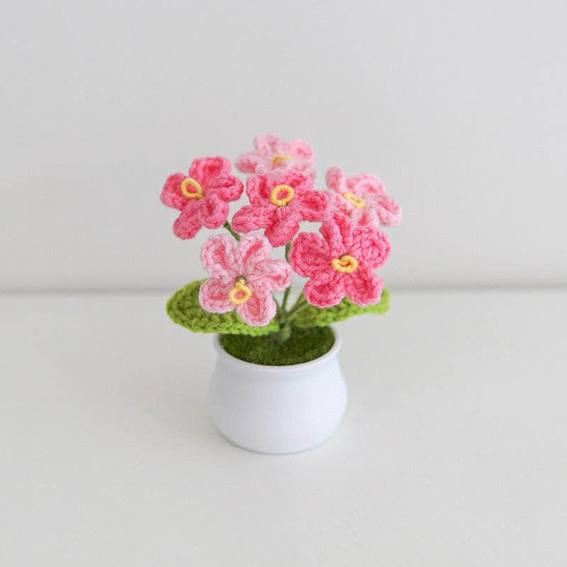 Crocheted Flower Pot Decor for Maintenance-Free Color