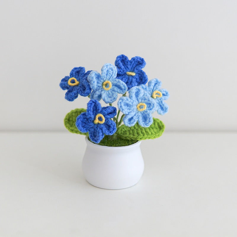 Crocheted Flower Pot Decor for Maintenance-Free Color