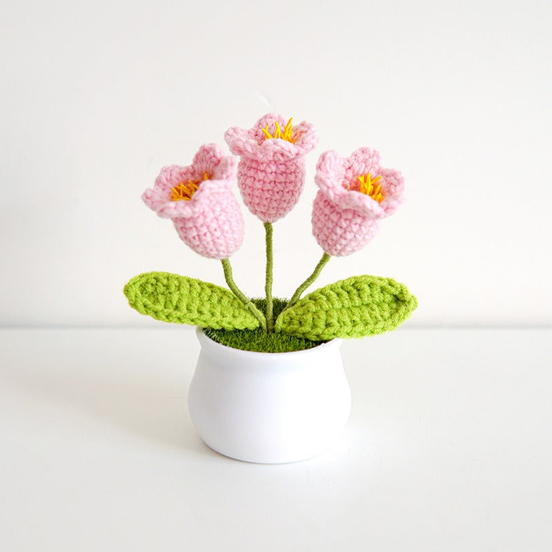 Crocheted Flower Pot Decor for Maintenance-Free Color