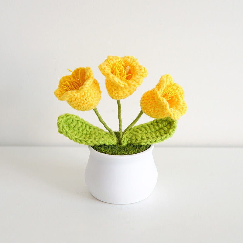 Crocheted Flower Pot Decor for Maintenance-Free Color