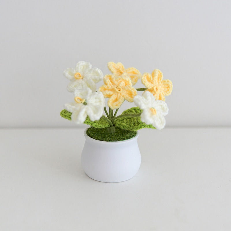 Crocheted Flower Pot Decor for Maintenance-Free Color