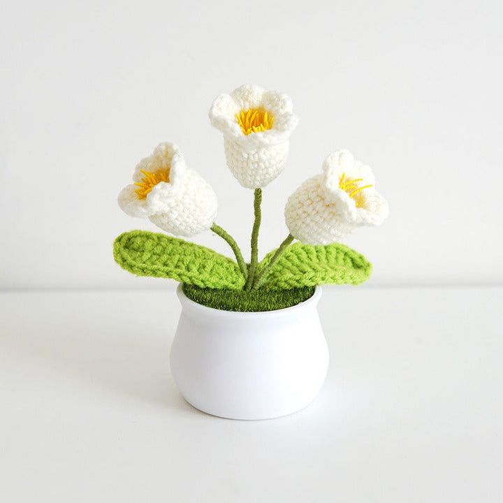 Crocheted Flower Pot Decor for Maintenance-Free Color
