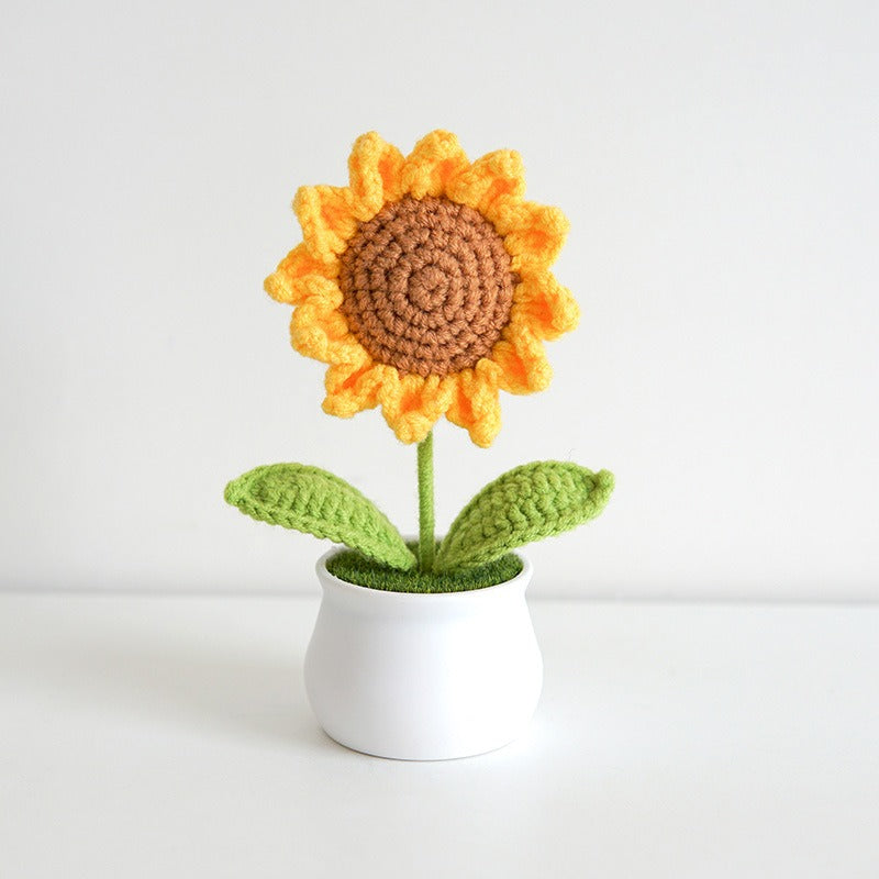 Crocheted Flower Pot Decor for Maintenance-Free Color