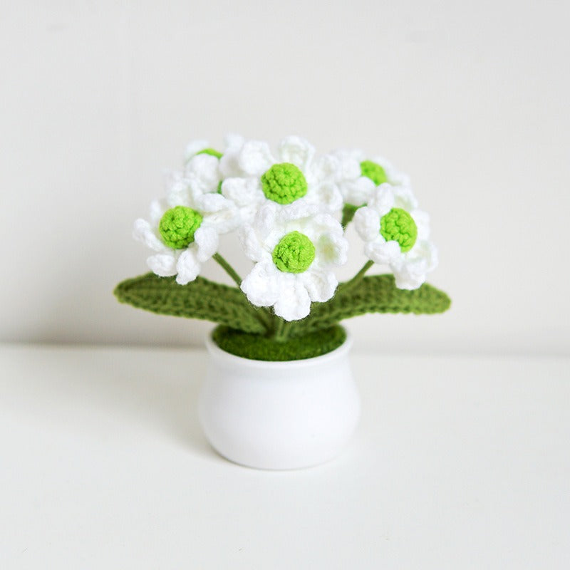 Crocheted Flower Pot Decor for Maintenance-Free Color