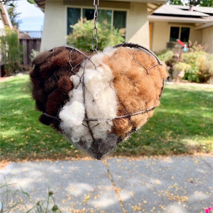 Heart-Shaped Bird Nest Garden Decor for Backyard Birds