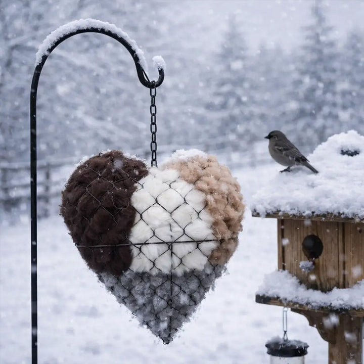 Heart-Shaped Bird Nest Garden Decor for Backyard Birds
