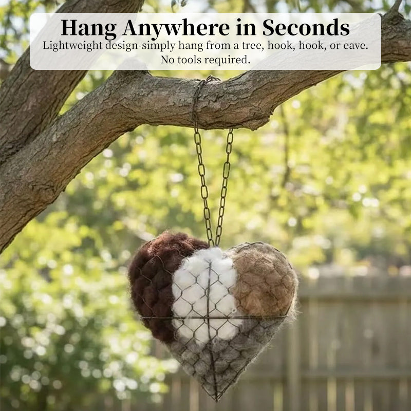 Heart-Shaped Bird Nest Garden Decor for Backyard Birds